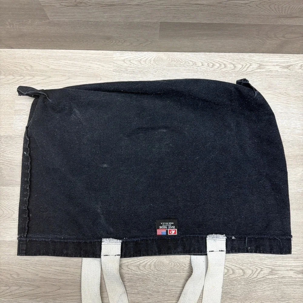 Bay Side Black Canvas Tote Bag Made In USA Graphic‎ Tee Design 100% Cotten 20x14